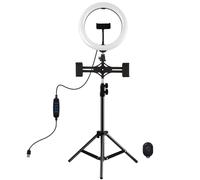 Anneau Lumineux 26cm Avec Trépied 1.1m, Supports Double Téléphone, USB 3 Modes, Lumière LED Diffuse Bicolore, Pour Vlogging Selfie Photographie Vidéo YONIS