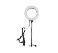 Anneau lumineux à selfie avec trépied pour diffusion en direct - Lumière vidéo LED à intensité variable - Base en métal de 26 cm pour vlogs (16 cm)