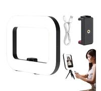 Anneau lumineux à selfie - Lampe de remplissage d'appareil photo portable, stabilisateur portable avec poignée, cercle LED avec équilibre, accessoire de studio de maquillage, fournitures de beauté