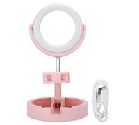 Anneau lumineux ajustable avec trépied, intensité variable, compact et léger, multifonctionnel, support de téléphone rotatif universel pour