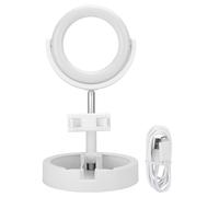 Anneau lumineux ajustable avec trépied, intensité variable, compact et léger, multifonctionnel, support de téléphone rotatif universel pour
