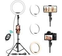 Anneau lumineux avancé de 20 cm (8 pouces), 30 variations d'éclairage, trépied robuste, contrôle Bluetooth fluide, idéal pour les créateurs