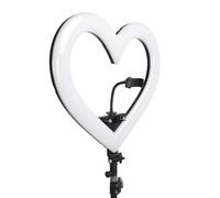 Anneau Lumineux de 19 Pouces avec Réglage de la luminosité des Couleurs, Lumière de Remplissage en Forme de Cœur de 3200 à 7000K avec Une Fente Fixe pour Transmettre (Prise EU AC100-240V)