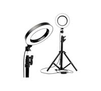 Anneau lumineux de 26 cm avec trépied, support pour téléphone et télécommande, 3 modes d'éclairage