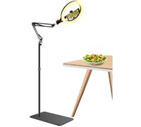 Anneau lumineux de 28 cm avec support de téléphone et support de sol de 175 cm compatible avec iPhone et Samsung pour l'enregistrement vidéo, la photographie, le streaming de selfies