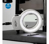 Anneau lumineux LED 144 pour microscope trinoculaire, éclairage annulaire, lampe réglable, objectif de caméra vidéo, adaptateur 110V-240V