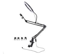 Anneau lumineux LED avec support pour téléphone et pince pour selfies et manucure. Idéal pour les extensions de cils.