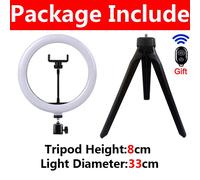 Anneau lumineux LED avec trépied de 50cm et télécommande,intensité variable,3 modes d'éclairage,lampe annulaire pour photographie,vidéo en direct Tiktok,maquillage -C-33cm