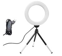Anneau lumineux LED avec trépied,lumière annulaire droite,éclairage de chanson de jante,éclairage de photographie,selfie,6" -with tripod
