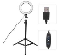 Anneau Lumineux LED avec Trépied pour Support de Téléphone, Anneau Lumineux LED Selfie à intensité Variable avec Clip pour Téléphone Portable, Lampe Vidéo USB Live pour