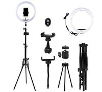 Anneau Lumineux LED de 12 Pouces pour Maquillage, Diffusion en Direct, Production vidéo, Nature Morte, léger et Portable, Compatible avec différents Angles de Prise de Vue, Deux