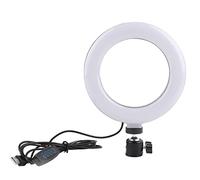 Anneau lumineux LED de 15,2 cm pour selfie - Éclairage de photographie - 3 couleurs réglables - Interface USB pour appareil photo d'ordinateur