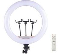 Anneau lumineux LED Elight SR18 46 cm avec 3 supports pour smartphone + adaptateur 220 V + télécommande BT Noir