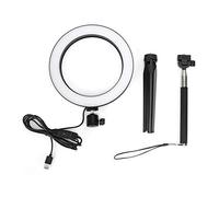 Anneau Lumineux LED en Alliage d'aluminium de 20 cm, Lampe de Photographie à intensité Variable avec trépied et Perche à Selfie, température de Couleur réglable de 3 200 K à 5 500