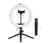Anneau Lumineux LED Mtlavishness de 10 Pouces avec 3 Modes d'éclairage, 11 Niveaux de luminosité réglables, idéal pour la Diffusion en Direct, Les Selfies, Le Maquillage, Les