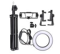 Anneau Lumineux LED pour Appareil Photo de 6 Pouces, lumière de Remplissage pour Photographie avec trépied et Support de téléphone, intensité Variable 10 Niveaux pour Les vidéos