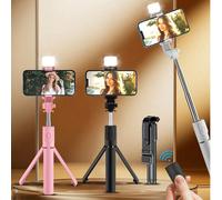Anneau lumineux LED pour selfies de 170 cm (66,93 pouces), trépied extensible avec télécommande sans fil, léger et portable, compatible avec iPhone 16/15/14/13/12 Pro/Xs Max/X/8 Plus, téléphones Andro