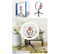 Anneau lumineux - LIVOO - 25 5 cm - 3 modes d'éclairage - 10 intensités - Télécommande USB 2m