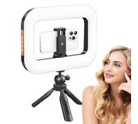 Anneau lumineux portable, éclairage continu, 15,9 x 22 cm, luminosité réglable, design compact, parfait pour le vlogging, le streaming, la photographie, le tournage en studio