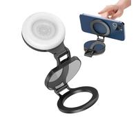 Anneau lumineux portable - Support magnétique pour téléphone - Trois modes de couleur - Contrôle de la luminosité tactile - Miroir intégré - Maquillage vidéo selfie - Diffusion en direct