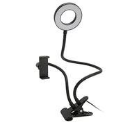 Anneau Lumineux pour Appareil Photo à LED 10 Niveaux de luminosité 3 Couleurs de Lumière 24 Puces de Lampe 12W Selfie Ring Light avec Support de Téléphone pour la Photographie (Le Noir)