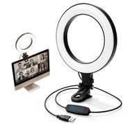 Anneau lumineux pour ordinateur, vidéoconférence, ordinateur portable, PC, 5", lumière webcam pour moniteur, clip, travail à distance, apprentissage, zoom, appel, auto-transmission et diffusion en
