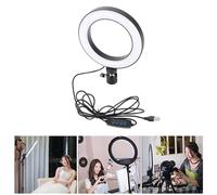 Anneau Lumineux pour Selfie, éclairage Annulaire LED à intensité Variable de 15,2 Cm avec Tête Sphérique, Lumière Vidéo de Remplissage Réglable de 2 M 6,56 Pieds pour Youtube