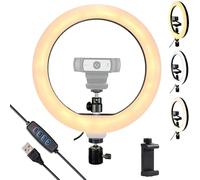 Anneau Lumineux pour Webcam Logitech C920, C922x, C930e, Brio 4K, C925e, C922, C930, C615 Trou de vis 6,35 mm - Lumière de 25,4 cm (sans trépied et Support)