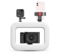 Anneau lumineux rechargeable pour selfie avec batterie de 6600 mAh et paramètres bicolores réglables pour une meilleure