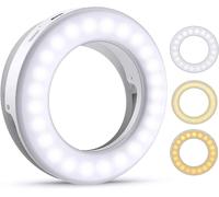 Anneau lumineux réglable rechargeable par USB pour selfies et éclairage d'urgence, compatible avec tous les smartphones