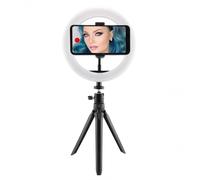 Anneau lumineux USB Ksix Studio Live avec trépied de table - 3 températures et 10 intensités lumineuses - Contrôle intégré au câble