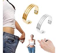 Anneau magnétique thérapeutique pour drainage lymphatique, anneau magnétique en cuivre, ouverture réglable, bague détox lymphatique pour homme et femme (#B, or + argent)