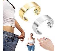 Anneau magnétique thérapeutique pour drainage lymphatique, anneau magnétique en cuivre, ouverture réglable, bague détox lymphatique pour homme et femme (#A, or + argent)