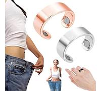 Anneau magnétique thérapeutique pour drainage lymphatique, anneau magnétique en cuivre, ouverture réglable, bague détox lymphatique pour homme et femme (#A, or rose + argent)