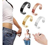 Anneau magnétique thérapeutique pour drainage lymphatique, anneaux magnétiques en cuivre, ouverture réglable, bague détox lymphatique pour homme et femme (#B, 4 pièces)