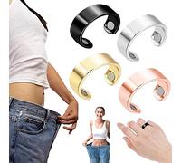 Anneau magnétique thérapeutique pour drainage lymphatique, anneaux magnétiques en cuivre, ouverture réglable, bague détox lymphatique pour homme et femme (#A, 4 pièces)