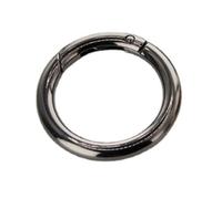 Anneau métallique à ressort en forme de O - Connecteur porte-clés ouvrable for sacs, loisirs créatifs et accessoires - 1 pièce(Gun Black,32mm)