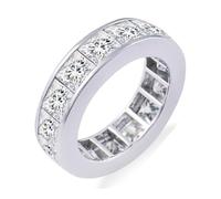 Anneau Metallique Bague Moissanite Veritable Or Blanc 18 Carats Place de L'Éternité Taille Épouse pour Sœur Saint-Valentin Bijoux