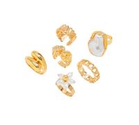 Anneau mixte Baroque en forme de fleur - bague Imitation perle Vintage et Unique pour bijoux pour femmes