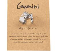 Anneau moderne everywhere Bague Constellation du zodiaque en acier inoxydable pour Couple femmes hommes bague de déclaration ouverte amitié BBF anniversaire bijoux cadeau 2 pièces (E, One Size)
