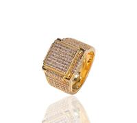 Anneau Moisanite Square 14K Gold, célébrer les réalisations, cadeau impressionnant pour les jalons masculins