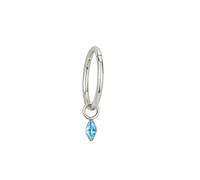 Anneau Nez Piercing Argent, 1pcs 18G Titane Piercing Nez Bijoux pour les Femmes et les Hommes Créole simple avec pendentif en zircon cubique bleu en forme de marquise, Style 8, 1.0x10mm
