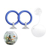 Anneau Nourrissage Aquarium - Cercle Distributeur Ludique | Bagues Éducatives Combattant | Ventouses Dressage, Miroir Flotteur Inclus, pour Décoration Bac Betta