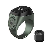 Anneau numérique musulman, anneau Tasbih intelligent avec écran OLED et compteur de doigts, cliqueur Tasbih Tally, rappel de prière de compteur, boîte de charge numérique Bluetooth, rappel de vibratio
