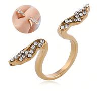 Anneau ouvert 1,7 cm de diamètre anneau ouvert ailes d'ange alliage sertie de diamants exquise et élégante un cadeau parfait. M