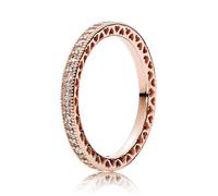 Anneau - PANDORA - 180963CZ-56 - Argent - Oxyde de zirconium - Doré rose
