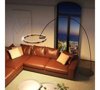 Anneau pêche lampadaire chambre décor doré Long pôle moderne Simple LED minimaliste lumière luxe concepteur Vertical lampes de Table Tricolor light