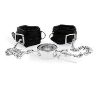 Anneau Pénien en Acier Inoxydable avec Élargisseur Testiculaire et Menottes en Cuir, Set Cockring Métal BDSM avec Design Poids Fetish pour Hommes Couples