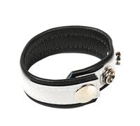 Anneau pénien réglable, en cuir avec code hanky - blanc