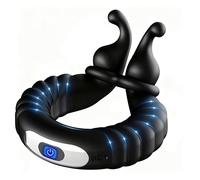 Anneau pénien réglable Fops avec vibreur Cockring à double moteur et 10 modes taille ajustable pour un ajustement parfait extrême rigidité pour érections puissantes USB vibreur pour couples N05-26